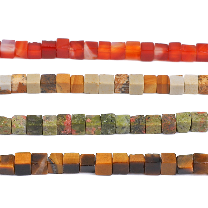 Set 85 Hạt Đá Mắt Hổ Tự Nhiên 4x4mm 15 "38cm Làm Trang Sức