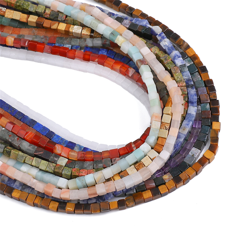 Set 85 Hạt Đá Mắt Hổ Tự Nhiên 4x4mm 15 "38cm Làm Trang Sức