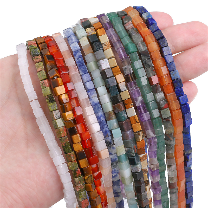 Set 85 Hạt Đá Mắt Hổ Tự Nhiên 4x4mm 15 "38cm Làm Trang Sức