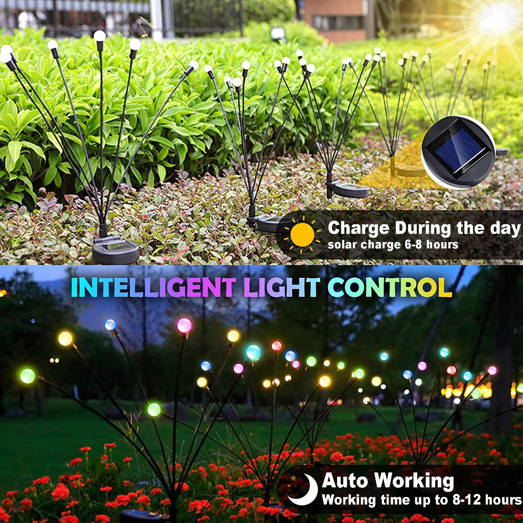 Đèn Led 6 / 8 / 10 Bóng Sử Dụng Năng Lượng Mặt Trời Trang Trí Vườn