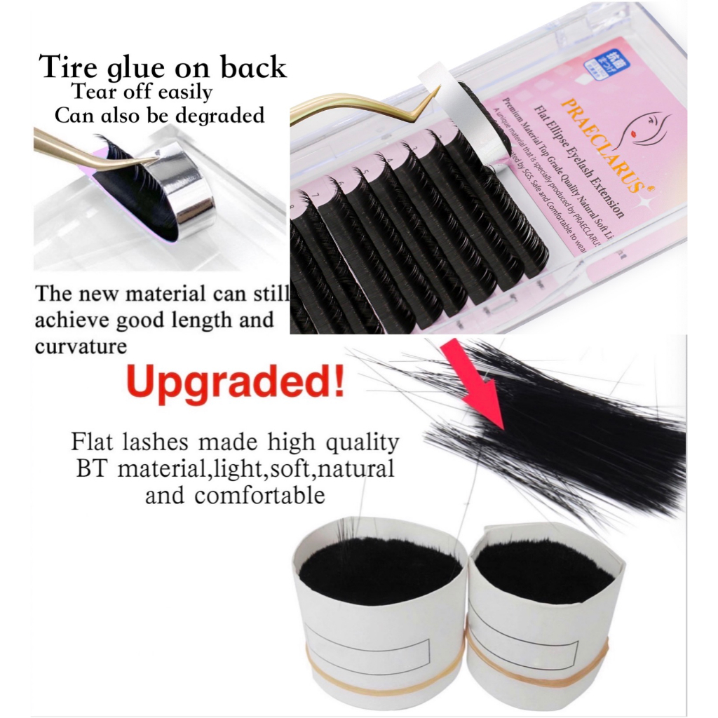 Raeclarus Hộp Lông Mi Giả 0.15mm Mềm Mại Tự Nhiên