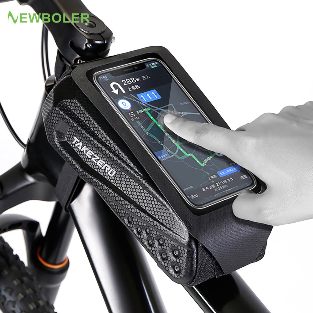 NEWBOLER 1.8L xe đạp túi không thấm nước màn hình cảm ứng xe đạp túi Top ống đứng xe đạp đường bộ xe đạp điện thoại di động chủ túi 7.2 inch trường hợp điện thoại di động xe đạp phụ kiện