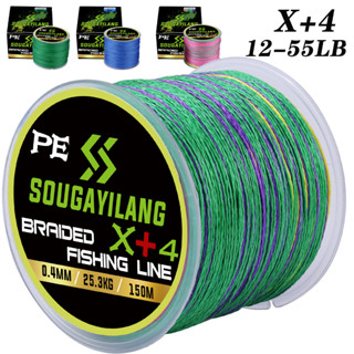 SOUGAYILANG Set 4 Cuộn Dây Câu Cá PE 5.6kg-25.3kg Dài 150M