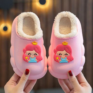 WO·WO HOME Dép Bông cotton Đi Trong Nhà Đế Mềm Chống Trượt Chống Bẩn In Họa Tiết Hoạt Hình Dễ Thương Cho Bé