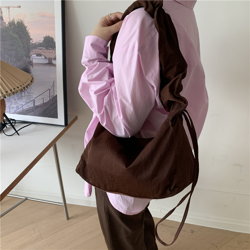 YADOU Túi Đeo Vai Vải canvas Màu Trơn Phong Cách Hàn Quốc Thời Trang Cho Nữ