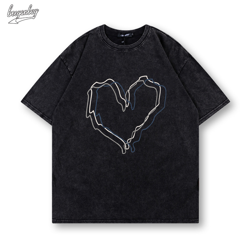 Áo thun nam BEEYANBUY Y0426 100% cotton màu đen basic unisex ulzzang