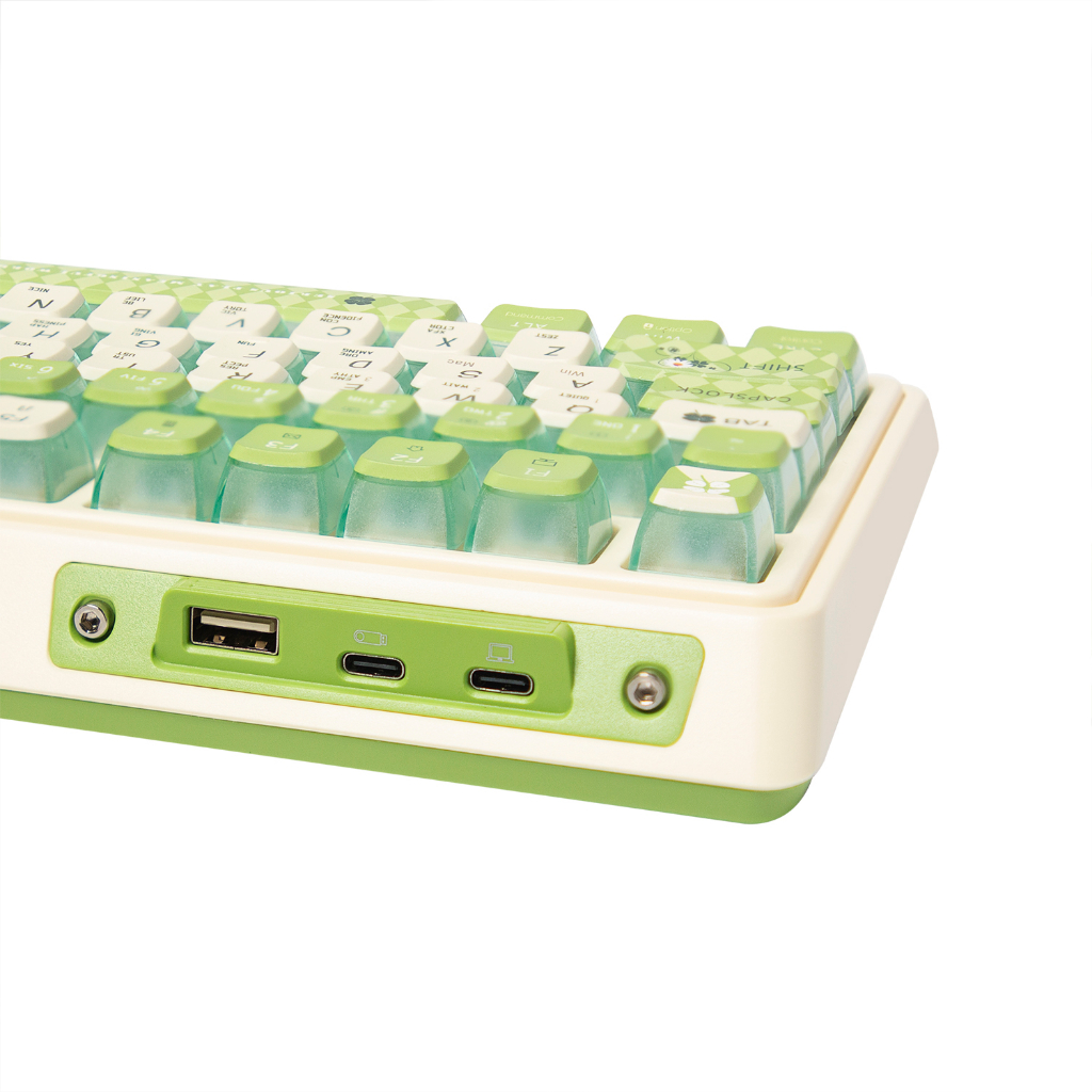 Kzzi Bàn Phím Cơ gaming kezhi k75 pro + 80% Màu Vàng / Bạc Họa Tiết Trái Chanh