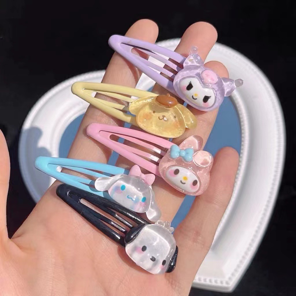 3 cái / bộ kẹp tóc sanrio kuromi melody cinnamoroll kẹp hoạt hình dễ thương cho nữ cô gái h0278