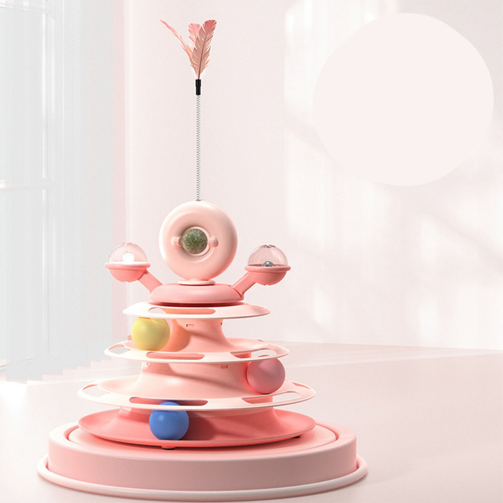 ☛ Đồ Chơi Tháp Banh Alien Kèm Catnip + Cây Lông Vũ Cho Mèo