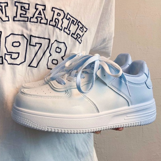 Giày Thể Thao Nữ Đi Học Độn Đế Trắng Học Sinh Chạy Bộ Bình Thường Mang Ở Nhà Bên Ngoài TTN023