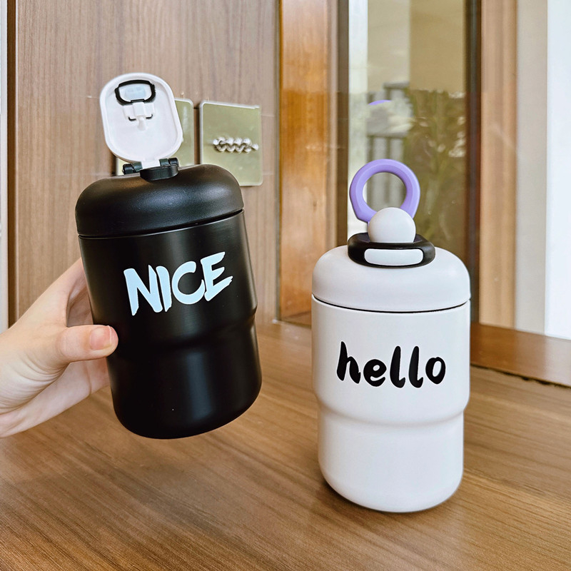 Cốc Giữ Nhiệt Bằng Thép Không Gỉ 316 500ml Thiết Kế Dễ Thương Tiện Dụng Cho Du Lịch