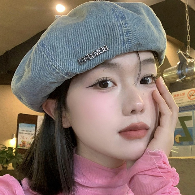 Mũ beret denim Phong Cách Thời Trang Hàn Quốc Nhật Bản Dành Cho Nữ