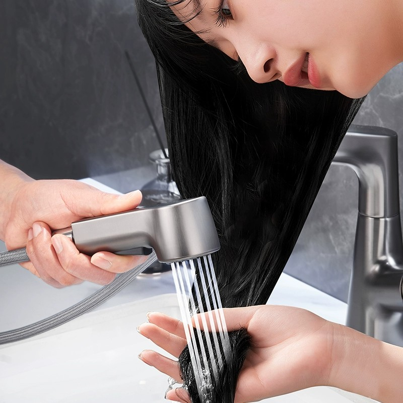 Vòi nước nóng lạnh Xinkunlong dây rút dài 60cm 2 chế độ xả gắn lavabo