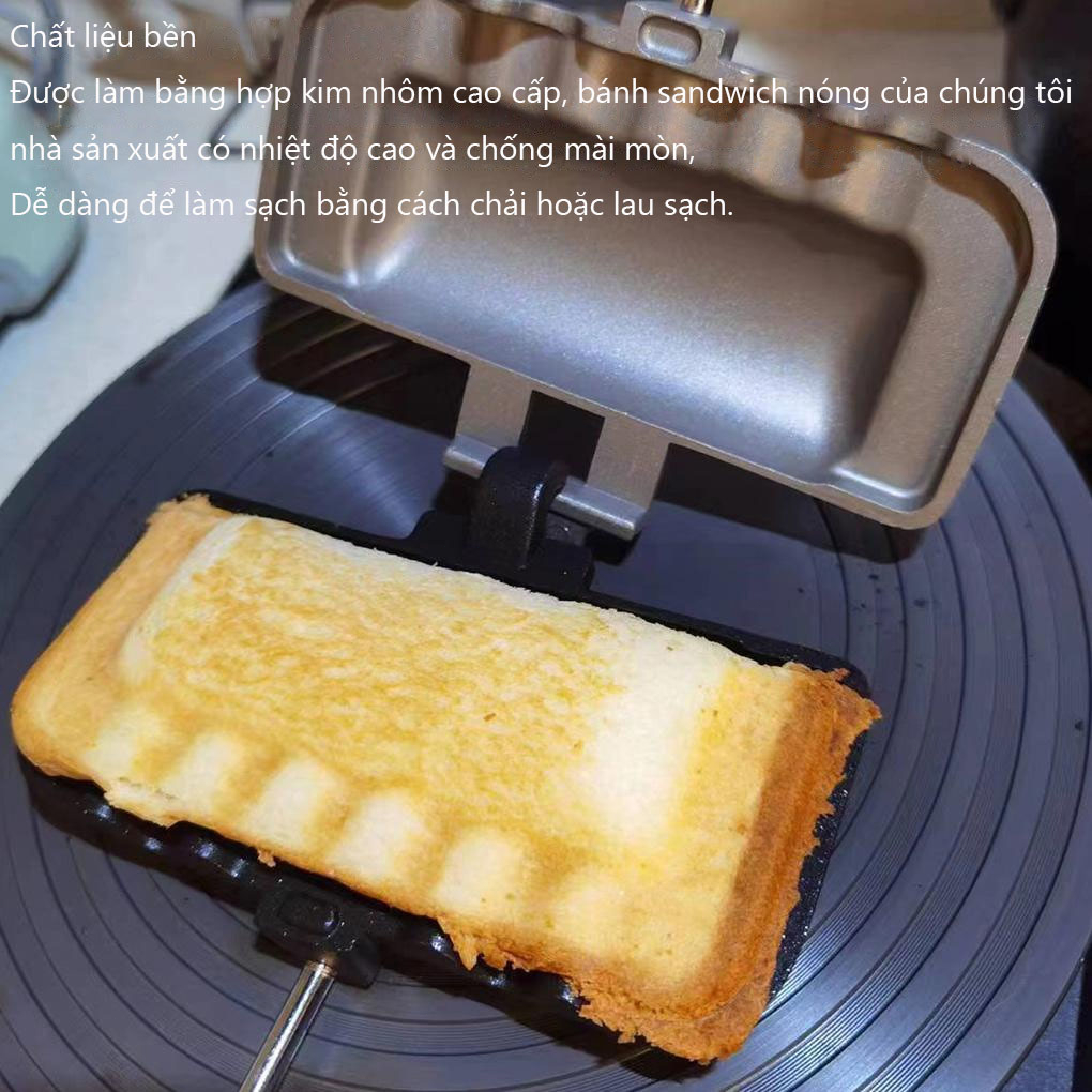 Sẵn sàng tại VN ✔ Chảo Nướng Bánh Sandwich Hai Mặt Không Dính Chảo Kẹp Nướng Bánh Mì
