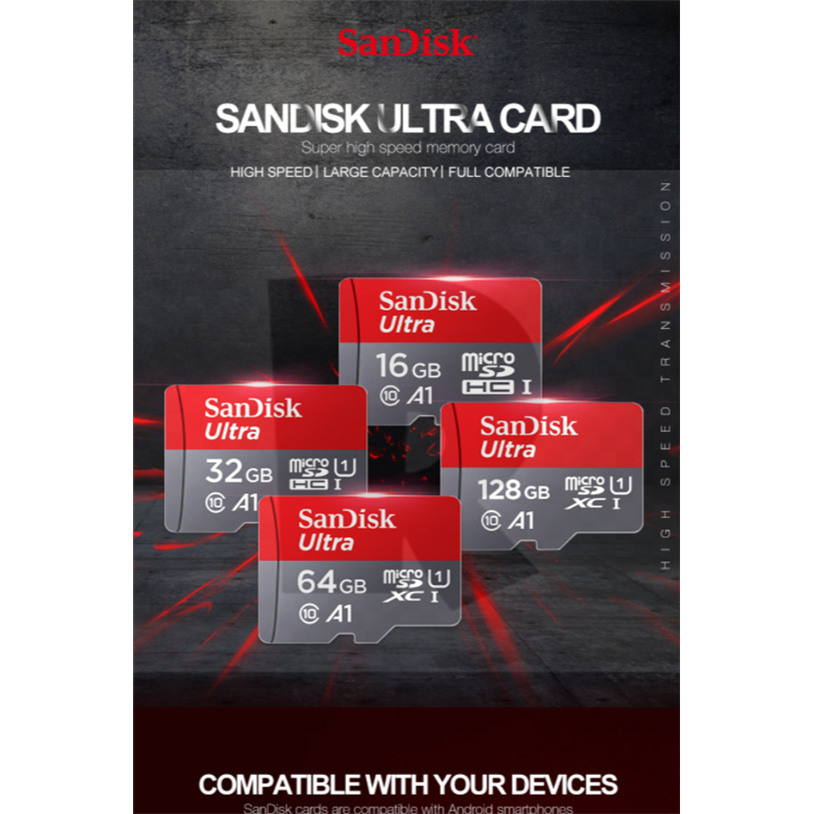 Thẻ Nhớ sandisk micro sd class10 tf 10 Tốc Độ Cao 4gb 8gb 16gb 32gb 64gb 128gb 256gb 512gb 16gb