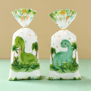 Set 25 / 50 Túi Nhựa Đựng Kẹo Chủ Đề Khủng Long Dễ Thương Trang Trí Tiệc Sinh Nhật Cho Bé