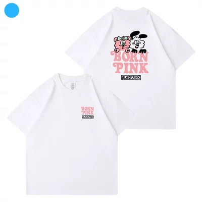 Áo Thun Tay Ngắn Cổ Tròn In Hình blackpink jisoo lisa rose jennie Thời Trang Hàn Quốc Cho Cặp Đôi