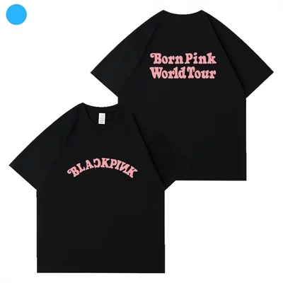 Áo Thun Tay Ngắn Cổ Tròn In Hình blackpink jisoo lisa rose jennie Thời Trang Hàn Quốc Cho Cặp Đôi