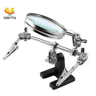 Kính lúp voktta jm501 kèm đèn led và kẹp hỗ trợ sửa chữa máy hàn 5x chuyên dụng