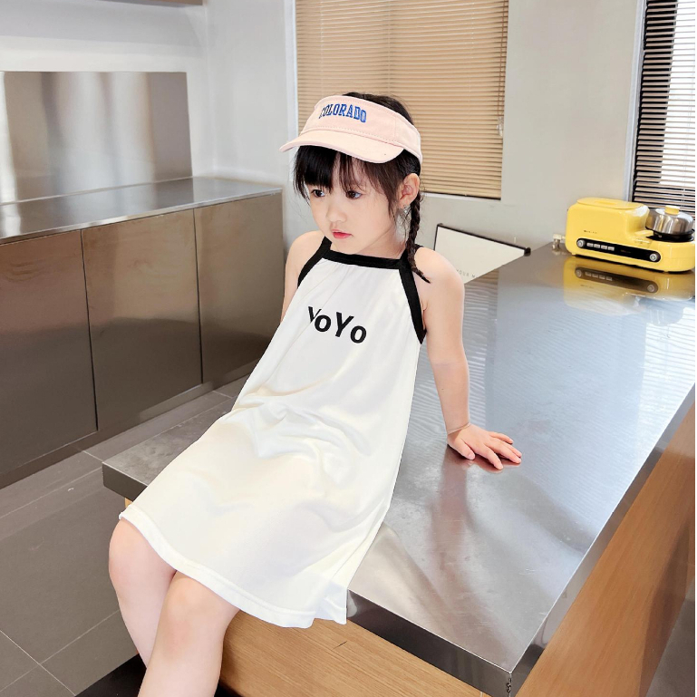 Đầm Ngủ Hai Dây Vải Lụa Mát Phong Cách Công Chúa Cho Bé Gái