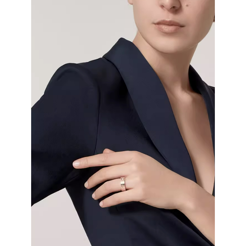 Mới Nhẫn Cưới Kim Cương Màu Vàng Hồng 5mm