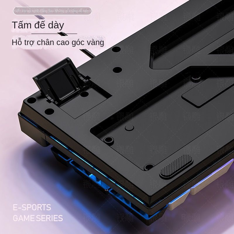 Bàn Phím Cơ Hai Màu Trắng Xanh Dương Hình Gấu / Dâu Tây Có Dây Cho Máy Tính Chơi game Văn Phòng