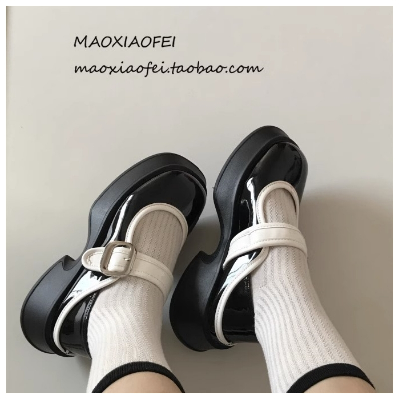 Giày Mary Jane Bằng Da Đế Dày Tăng Chiều Cao Phong Cách Retro Nhật Bản Thời Trang Mùa Hè Dành Cho Nữ