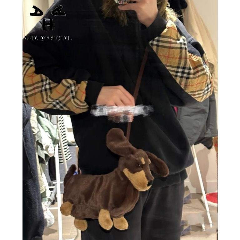 Túi Đeo Chéo Hình Cún Nhồi Bông Phong Cách dachshund west highland Năm 2023 Dễ Thương