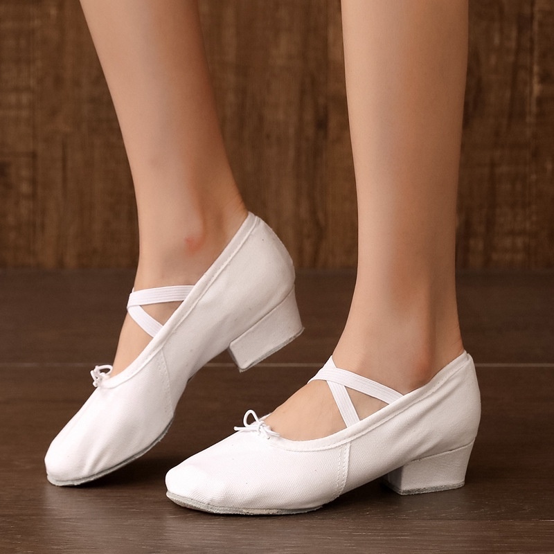 Giày Da Nhảy Múa Ba Lê Chính Hãng 3cm Co Giãn Cho Nữ