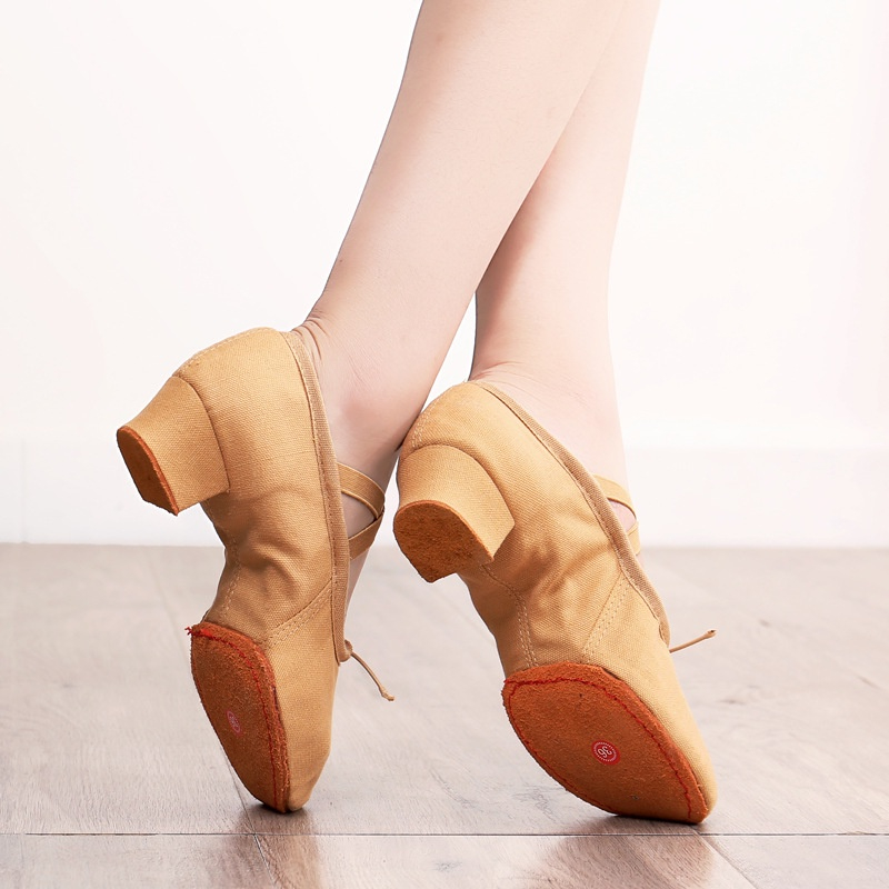 Giày Da Nhảy Múa Ba Lê Chính Hãng 3cm Co Giãn Cho Nữ