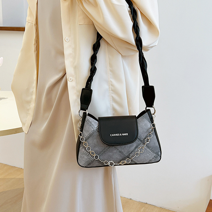 Túi đeo vai nữ thời trang đơn giản dây chuyền kim cương đeo vai nách