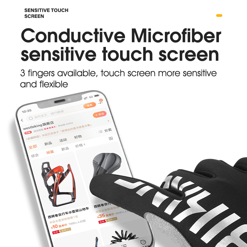 Găng Tay Lái Xe Đạp Chống Trượt Thoáng Khí Bảo Vệ Ngón Tay Màn Hình Cảm Ứng