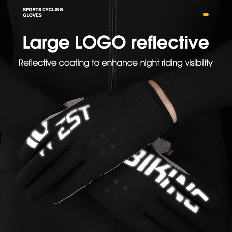 Găng Tay Lái Xe Đạp Chống Trượt Thoáng Khí Bảo Vệ Ngón Tay Màn Hình Cảm Ứng