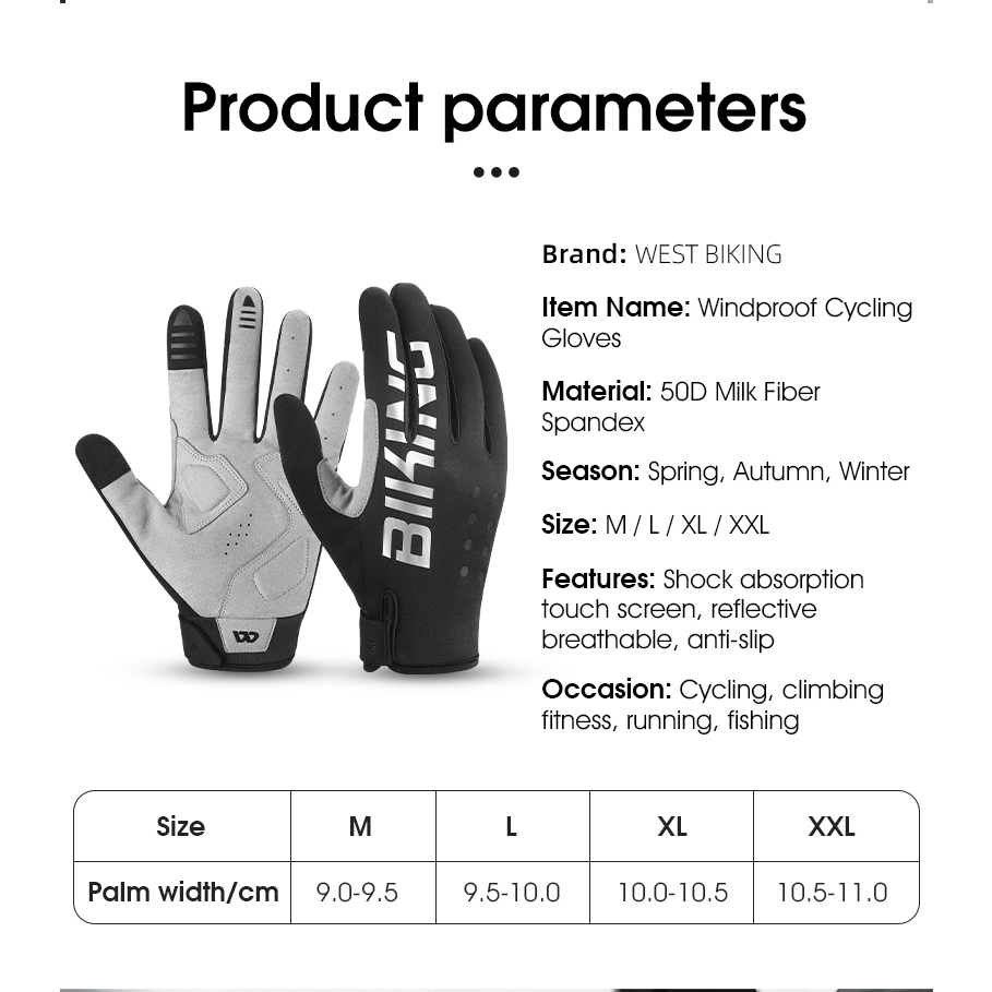 Găng Tay Lái Xe Đạp Chống Trượt Thoáng Khí Bảo Vệ Ngón Tay Màn Hình Cảm Ứng