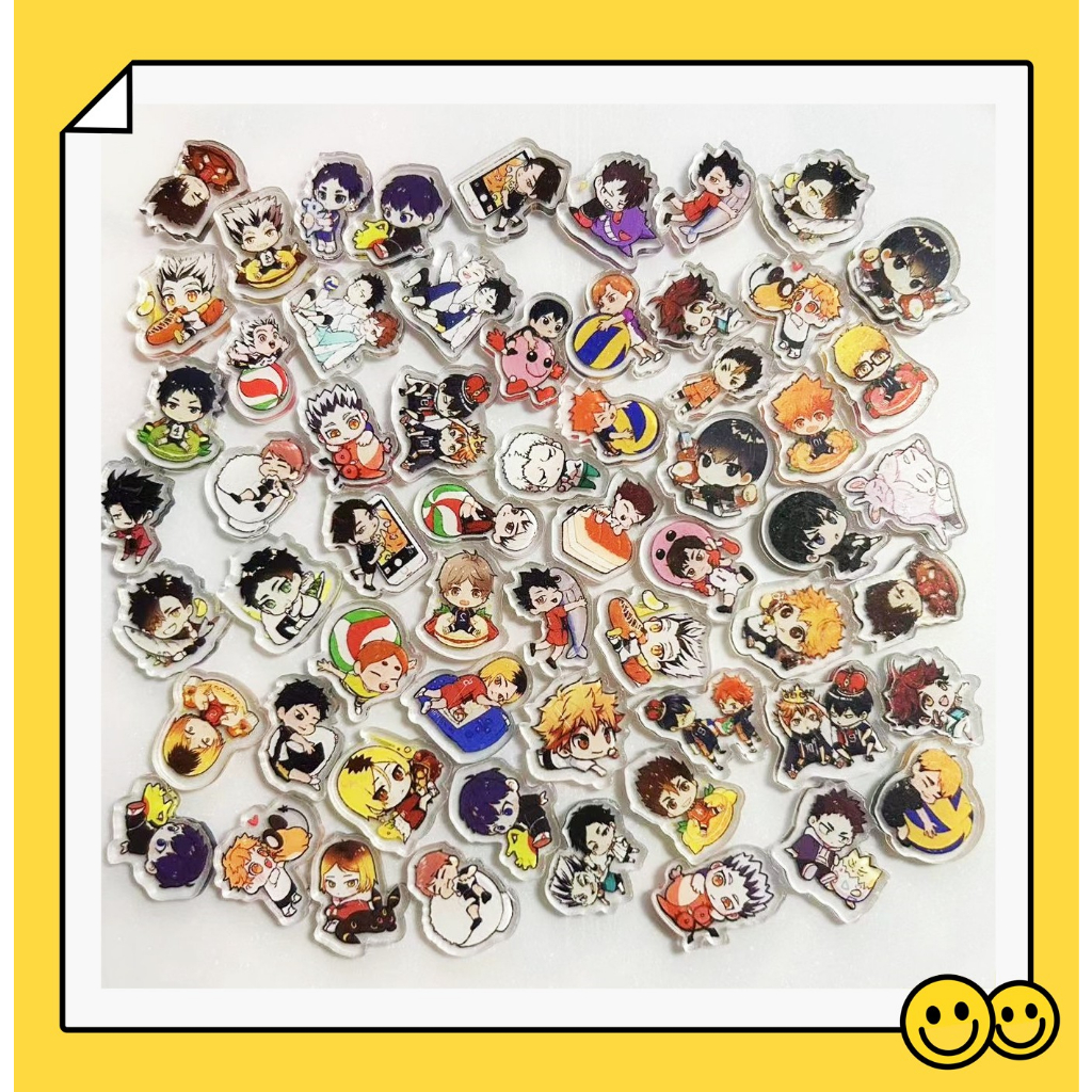 Haikyuu! 2cm  Móc Khóa diy Bằng acrylic Hai Mặt Cho Bé Trai shoyo hinata kenma kozume kei tsukishima ushijima wakatoshi Olikawa tooru akaashi keiji Kiji