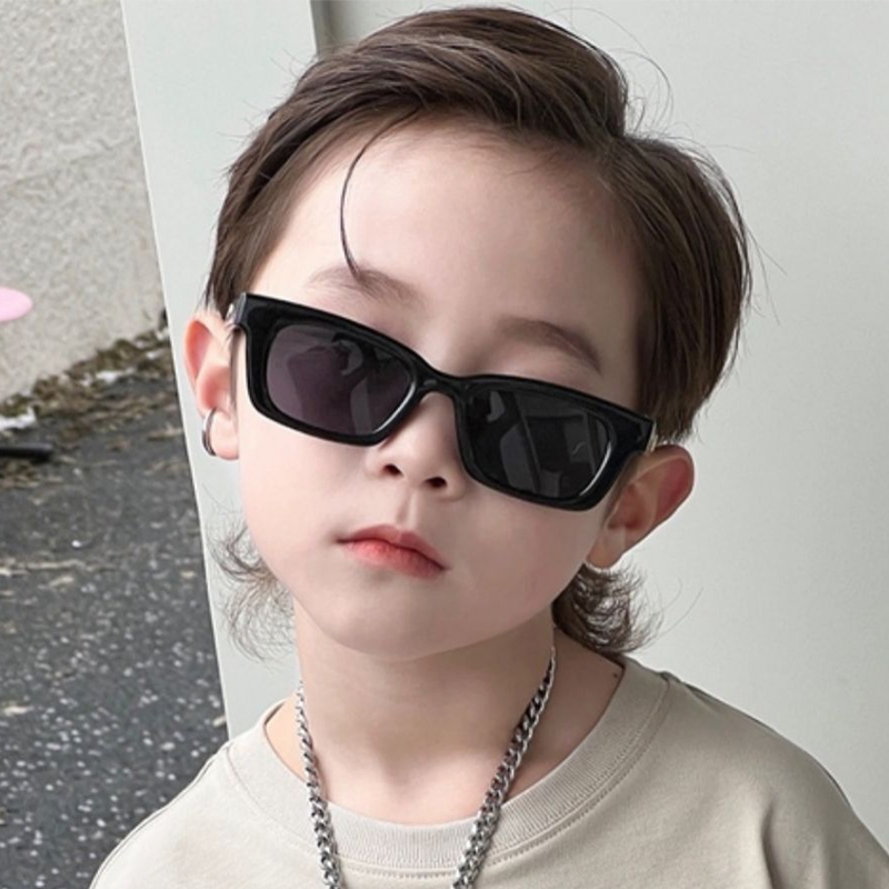 Beautycoco🍊Kính mát vuông màu trơn chống tia UV400 thời trang Hàn Quốc cho bé