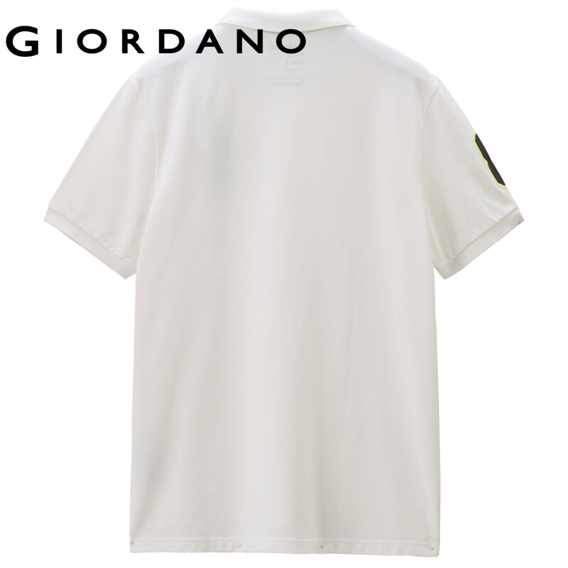 GIORDANO Áo Polo nam tay ngắn thêu sư tử chuyển màu, có sẵn nhiều màu 01011422