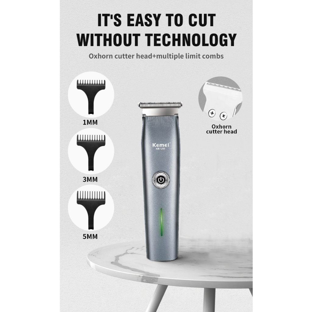 Kemei Tông Đơ Cắt Tóc mini Không Dây Sạc usb Loại c Chuyên Nghiệp Cho Nam