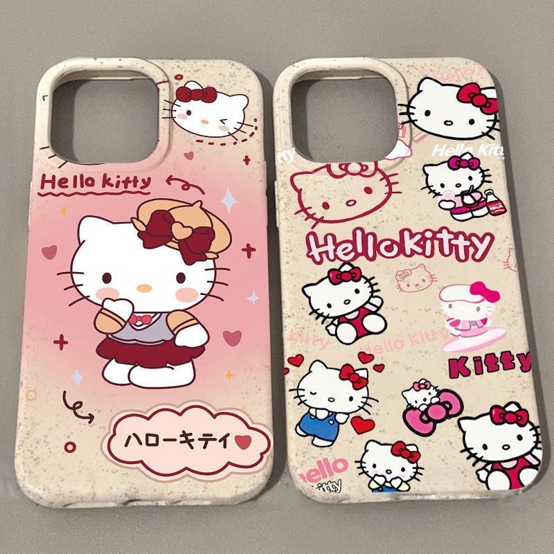 Hello kitty Ốp Điện Thoại silicone Mềm Chống Sốc In Hình Mèo kitty Cho iphone 11 12 13 14 pro max X xr xs max 7 8 6s plus
