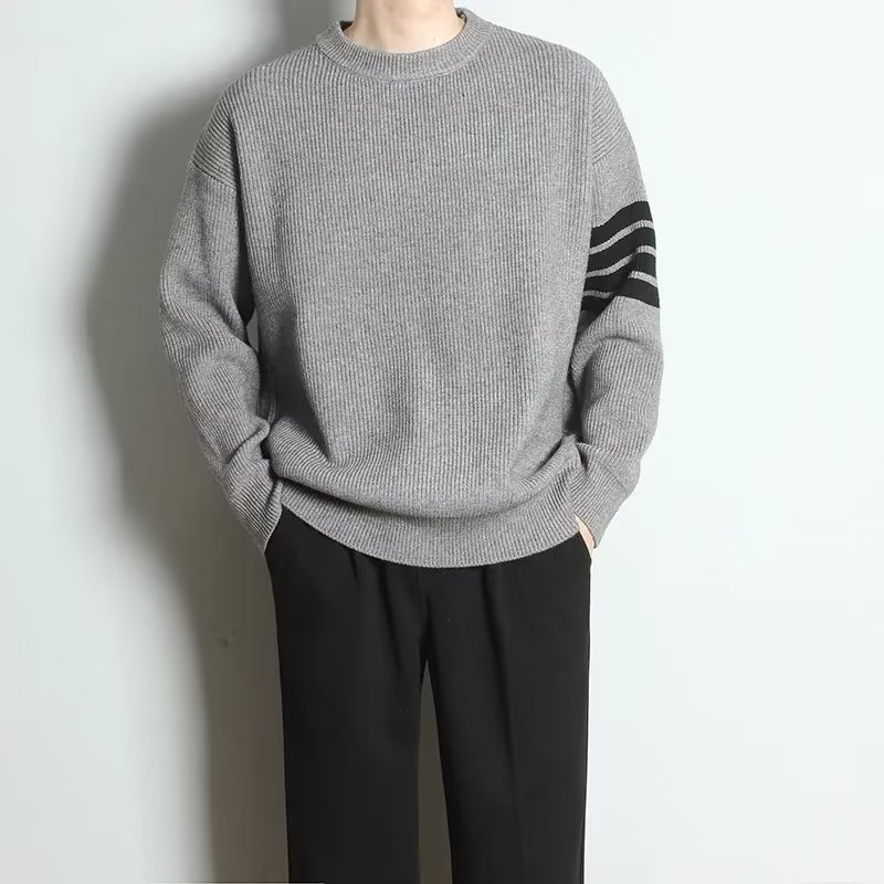 Áo sweater Cổ Tròn Dáng Rộng Thời Trang Thu Đông Đơn Giản Sang Trọng Cho Nam