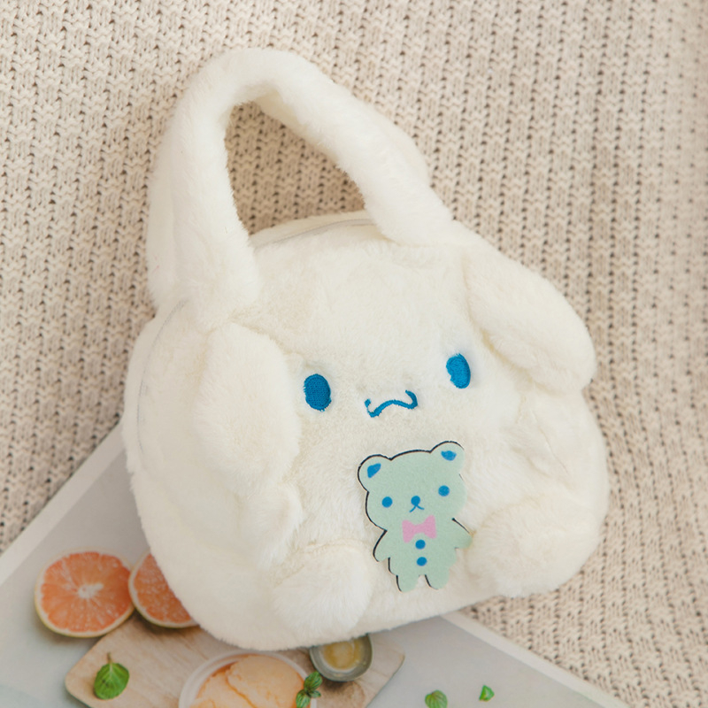 SUNNYCOLOR Túi Đeo Chéo Hình Gấu / Dâu Tây Bằng Lông Nhung Thời Trang Mùa Đông Mới 2023 Cho Nữ L21T079