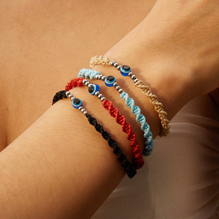 Gmai Phước Lành Ác Mắt Vòng Tay Cho Nữ Mắt Xanh May Mắn Bùa Handmade Bện Dây Đeo Tay Quà Tặng Trang Sức