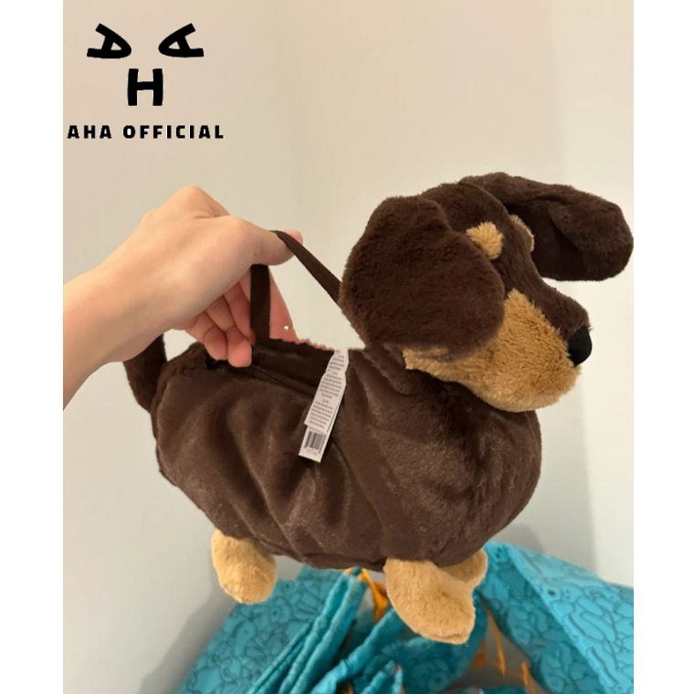 Túi Đeo Chéo Hình Cún Nhồi Bông Phong Cách dachshund west highland Năm 2023 Dễ Thương