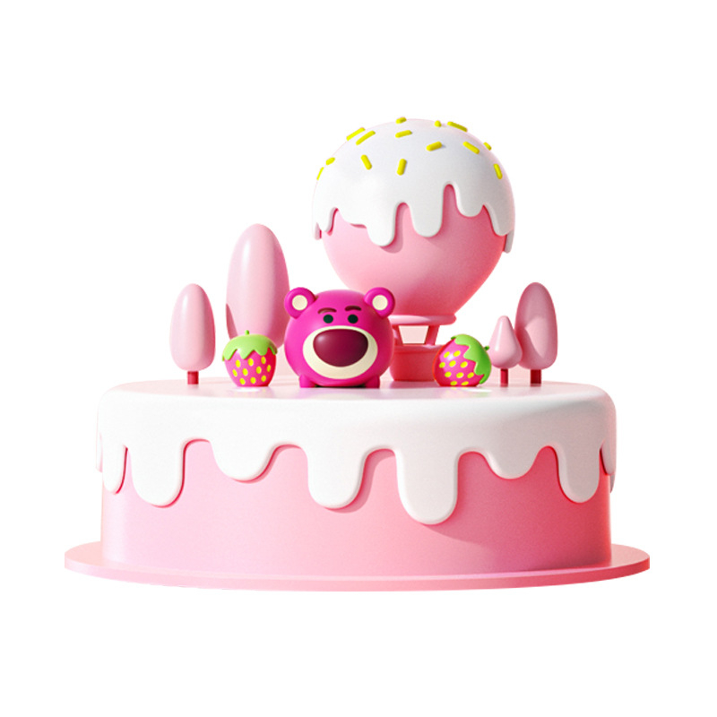 Máy Lọc Không Khí Phun Sương Tạo Ẩm Không Khí Thiết Kế Hình Bánh Sinh Nhật Gấu Dâu Tây Lãng Mạn Dùng Làm Quà Tặng Lãng Mạn