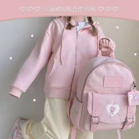 Balo Canvas Kuromi Honey Sanrio Chính Hãng FSYC Họa Tiết Chú Chó Cinnamon Melody Cho Bé Gái