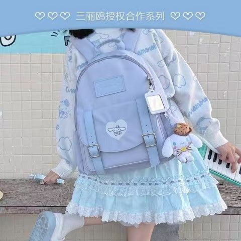 Balo Canvas Kuromi Honey Sanrio Chính Hãng FSYC Họa Tiết Chú Chó Cinnamon Melody Cho Bé Gái