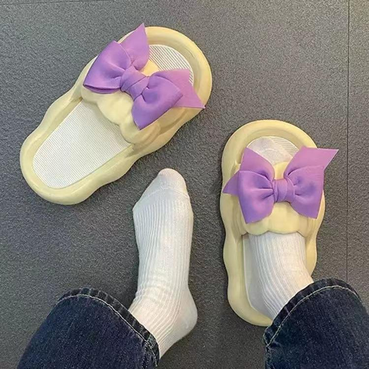 Dép sandal đế mềm dày 、bên ngoài dễ thương nơ 、mùa hè dành cho nữ