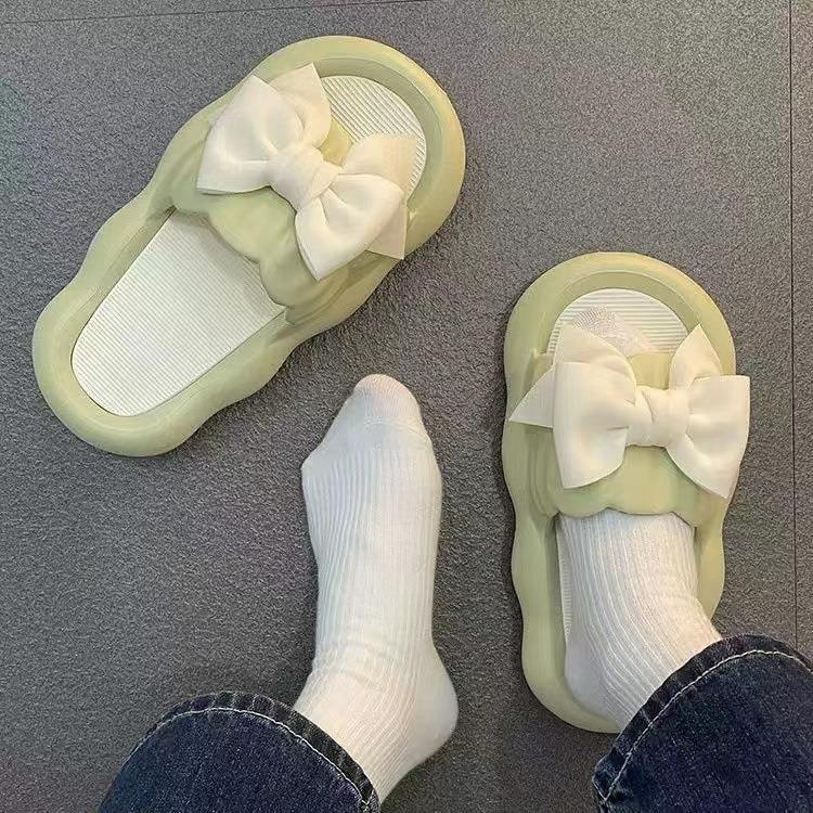 Dép sandal đế mềm dày 、bên ngoài dễ thương nơ 、mùa hè dành cho nữ