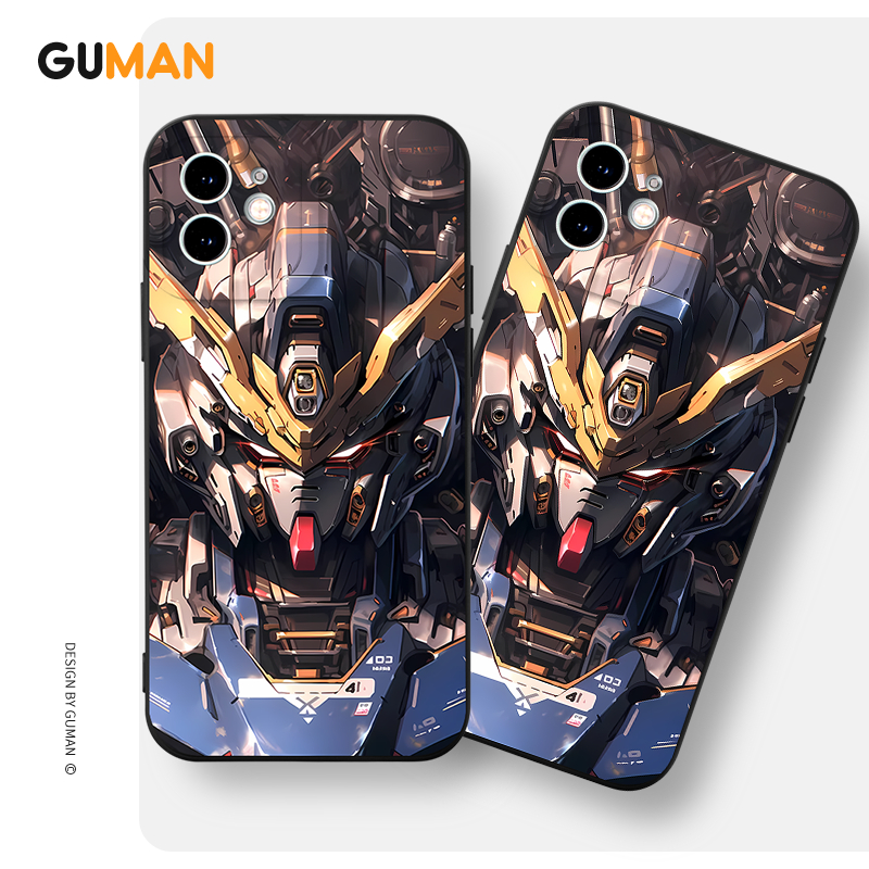Ốp lưng GUMAN mềm ngầu đen dễ thương đẹp Cho iPhone 15 14 13 12 11 Pro Max SE 2020 X XR XS 8 7 ip 6S 6 Plus kute xyb2228