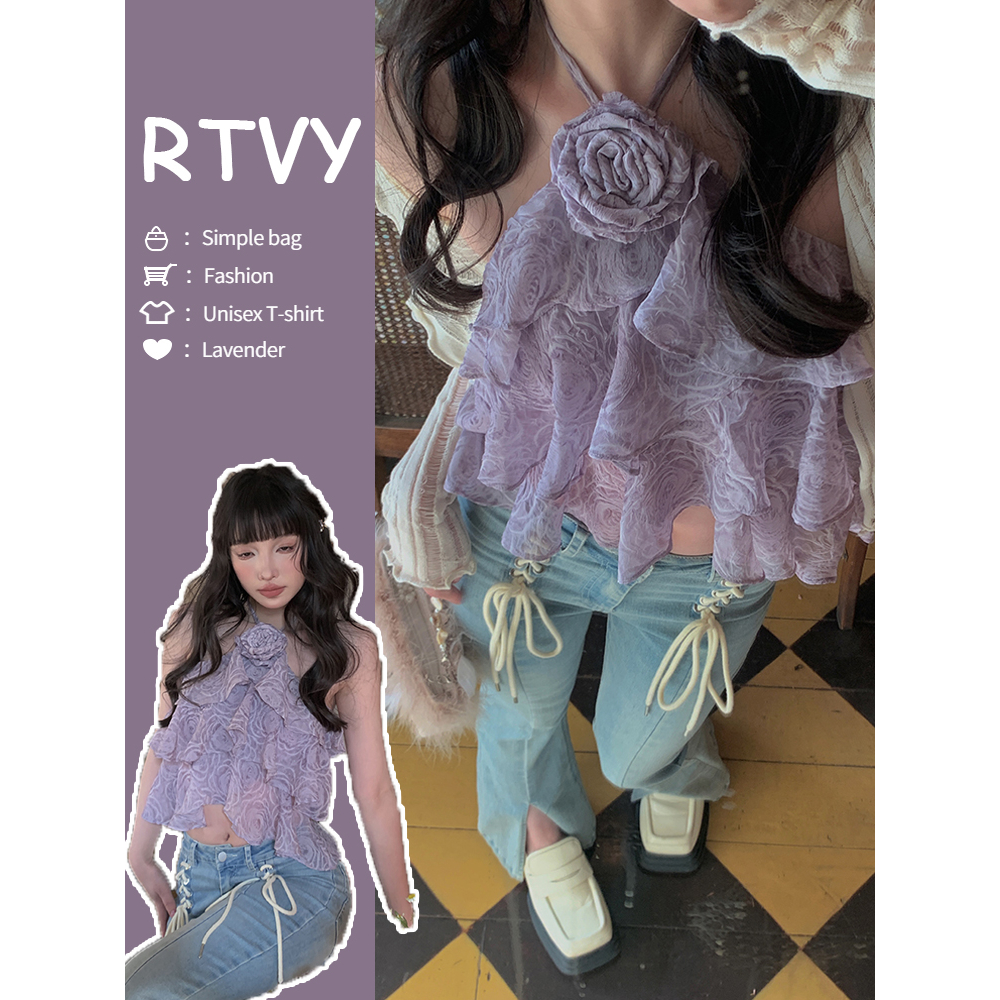 Áo croptop Hai Dây Kiểu Pháp Ngọt Ngào Và Ngọt Ngào Thời Trang Mùa Hè Cho Bạn Gái